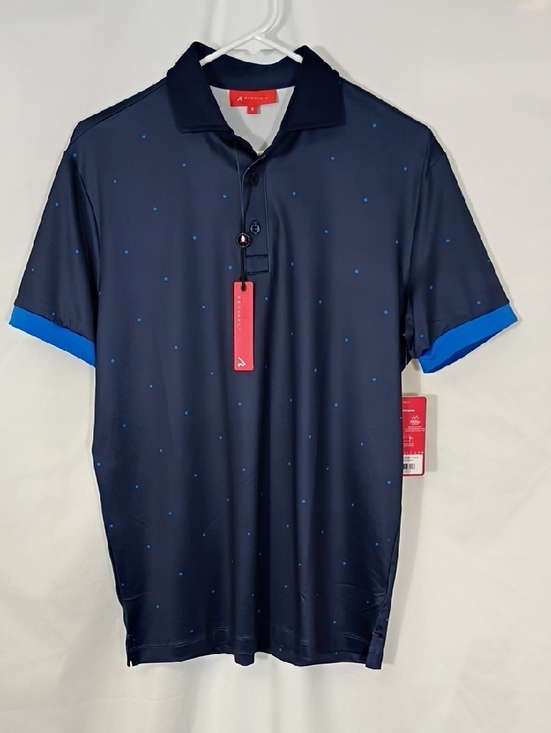 Redvanly Other - NWT Red Vanley Men's Navy Polo Shirt with Midnight Navy Dot Accent Sz Small Golf